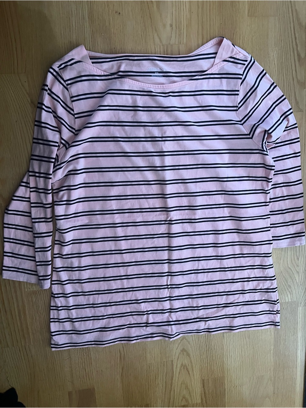 American Eagle Outfitters Pink and Black Striped Long Sleeve Tee
